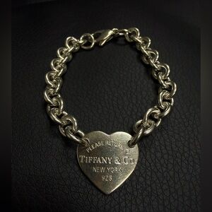 Tiffany & Co. Sterling Silver Heart Chain Bracelet